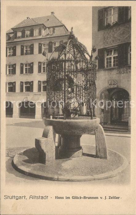 STUTTGART  CITY Altstadt Hans im Glueck Brunnen