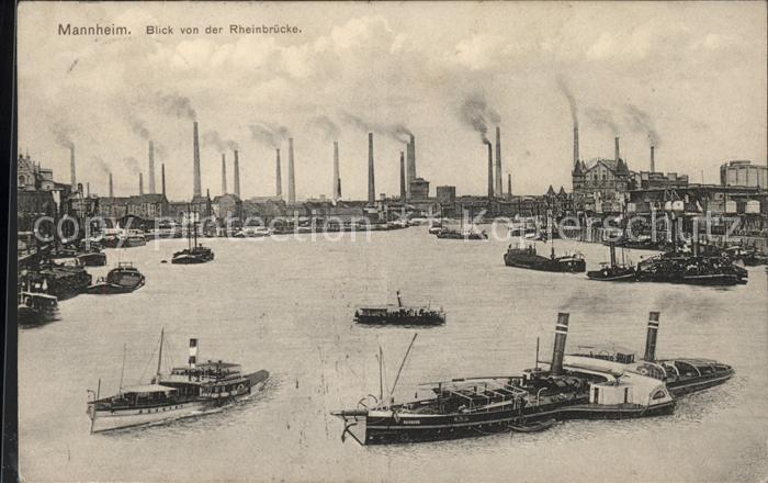 MANNHEIM BW Rheinbruecke Dampfer Schiffe