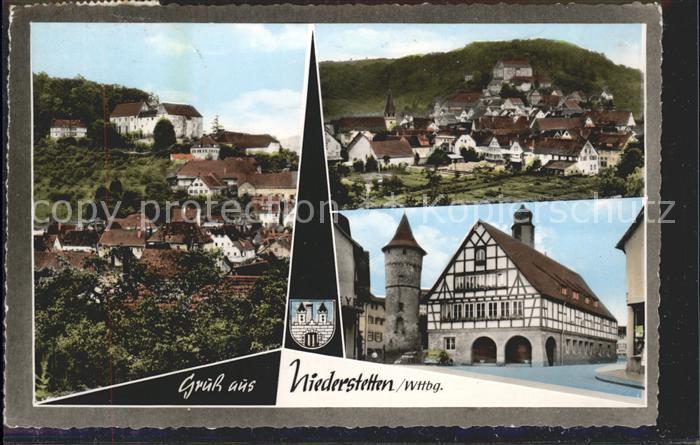 Niederstetten Wuerttemberg Fachwerkhaus Turm Wappen