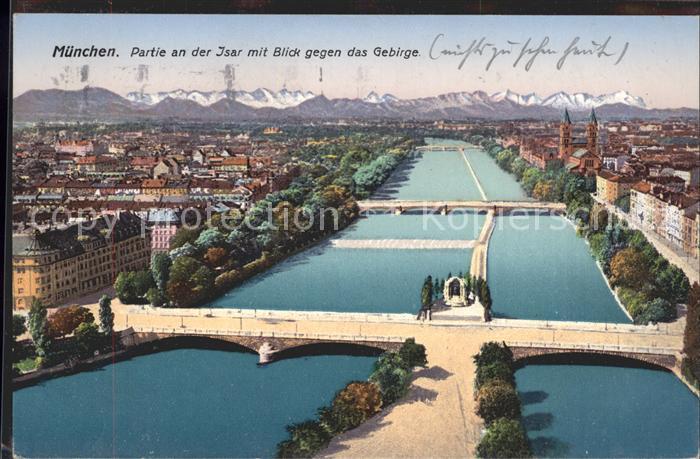 Muenchen Bayern Isar Bruecke