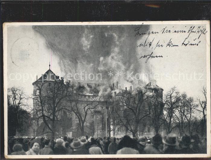 STUTTGART  CITY altes Schloss Brandkatastrophe