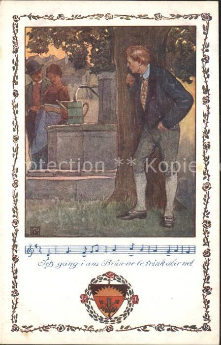 Verlag Schulverein Nr. 368 Liederkarte Brunnen