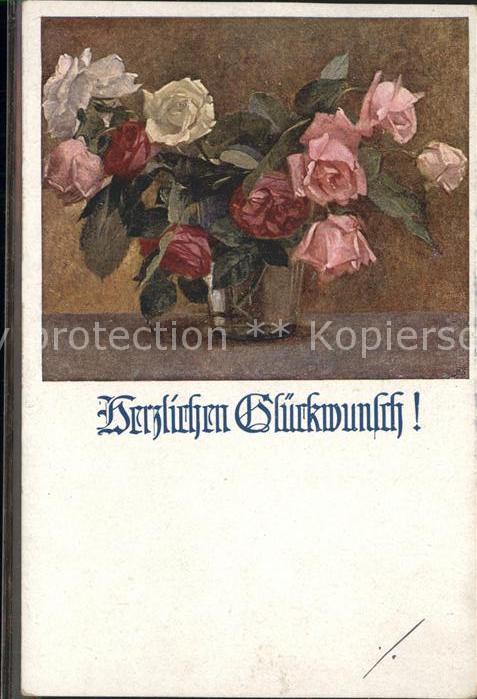 Verlag Schulverein Nr. 895 Glueckwunschkarte Rosen
