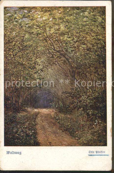 Kuenstlerkarte Otto Pfeiffer Waldweg
