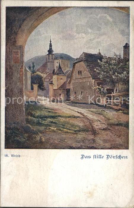 Verlag Schulverein Nr. 1218 Künstlerkarte M. Weith Stille Dörf