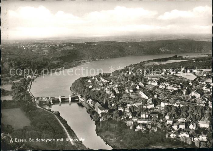 Essen Ruhr Baldeneysee mit Stauwehr Fliegeraufnahm