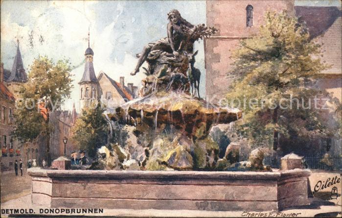 Detmold Donopbrunnen Künstlerkarte Charles E. F