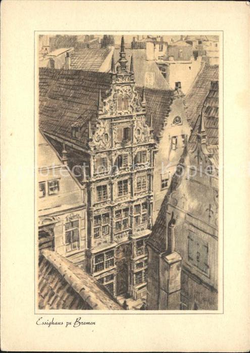 BREMEN  CITY Essighaus Kuenstlerkarte