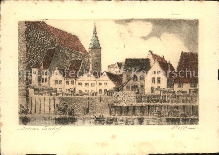 BREMEN  CITY Panorama Kuenstlerkarte