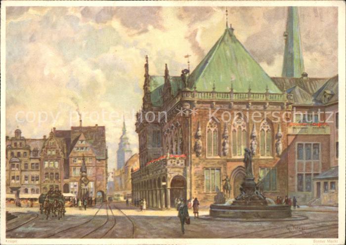 BREMEN  CITY Kuenstlerkarte Eduscho Kaffee