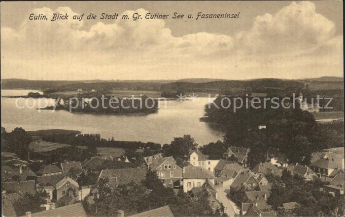 Eutin Schleswig-Holstein Fliegeraufnahme See und Fasaneninsel