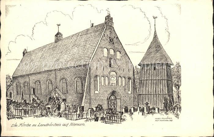 Landkirchen auf Fehmarn Kirche Künstlerkarte