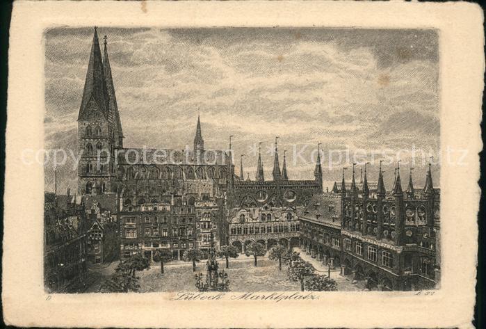 LueBECK CITY Marktplatz Kuenstlerkarte