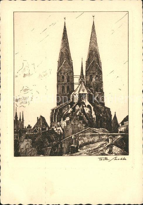 LueBECK CITY St. Marien Kuenstlerkarte