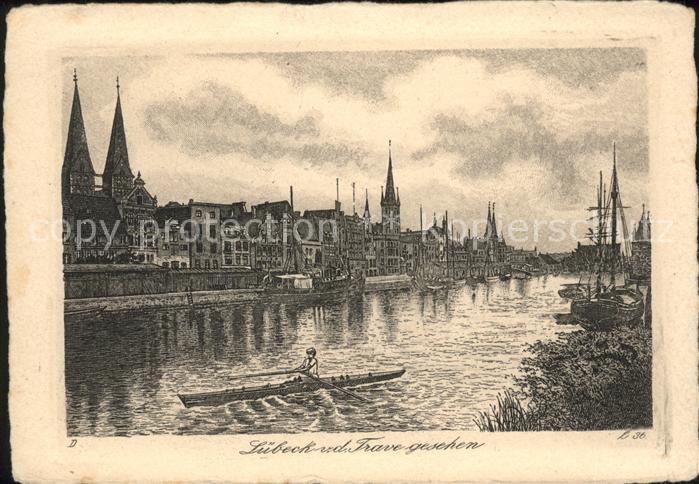 LueBECK CITY Travepanorama Kuenstlerkarte