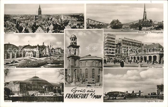Frankfurt Main Stadtansicht Dom Eiserner Steg Dreifalt