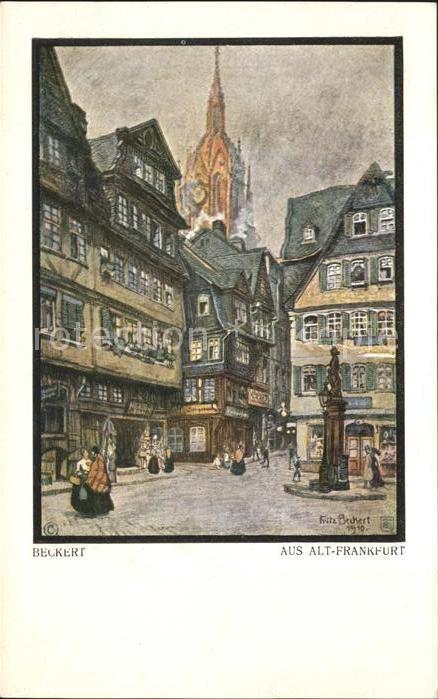 Frankfurt Main Alt Frankfurt Saalgasse mit Heiliggeist