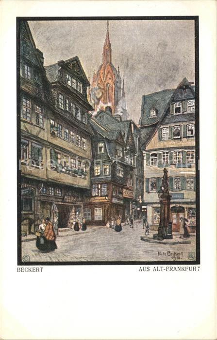 Frankfurt Main Alt Frankfurt Saalgasse mit Heiliggeist