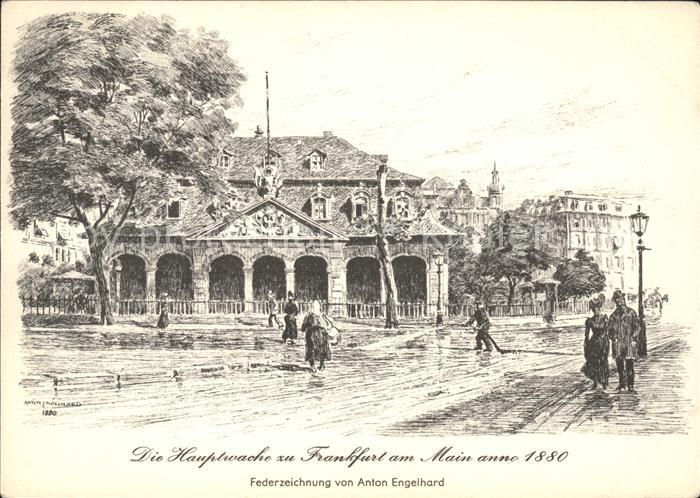 Frankfurt Main Hauptwache anno 1880 Künstlerkarte Samm