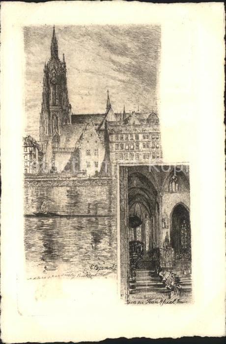 Frankfurt Main Kaiserdom St. Bartholomäus Künstlerkart