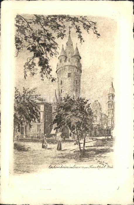 Frankfurt Main Eschenheimer Turm Künstlerkarte B. Mann