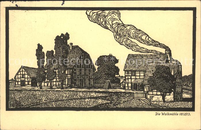 Essen Ruhr Die Walkmuehle Zeichnung