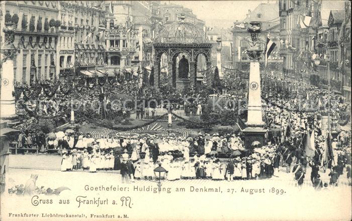 Frankfurt Main Goethefeier am Denkmal