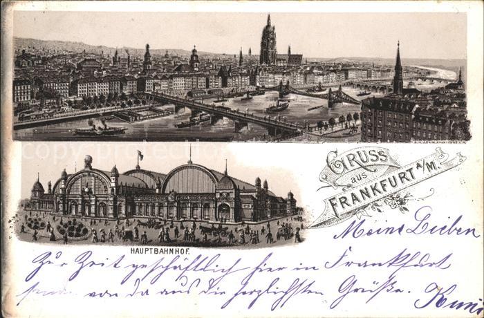 Frankfurt Main Panorama und Hauptbahnhof
