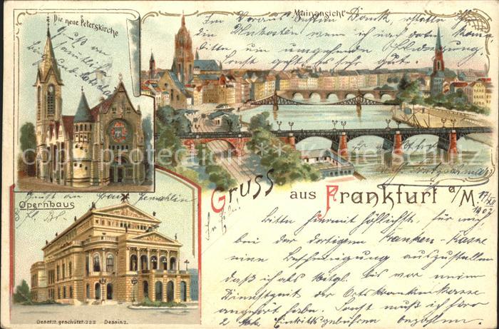 Frankfurt Main Peterskirche Opernhaus Mainansicht