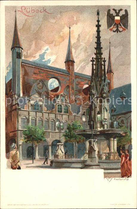 Luebeck Rathaus Brunnen