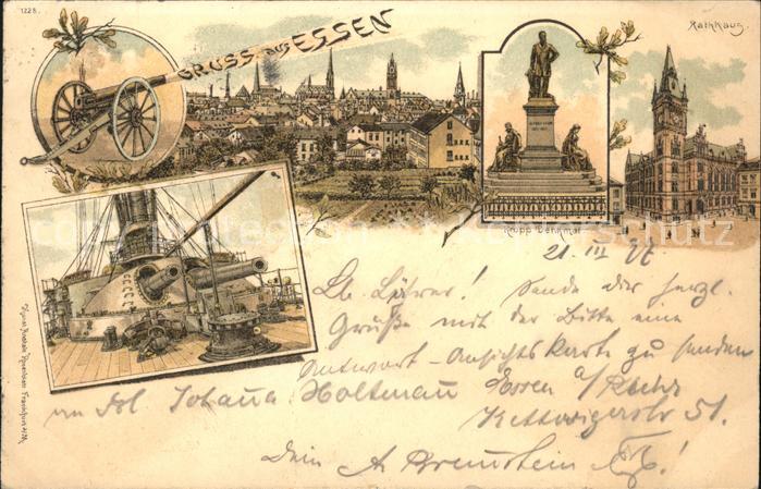 Essen Ruhr Stadtblick Krupp Denkmal Rathaus Kanone