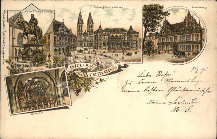 Bremen Kaiser Wilhelm Denkmal Rathaus Dom Börs