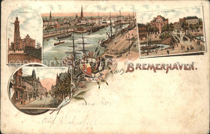 Bremerhaven Leuchtturm Hafen Geestebrücke Bürgermei