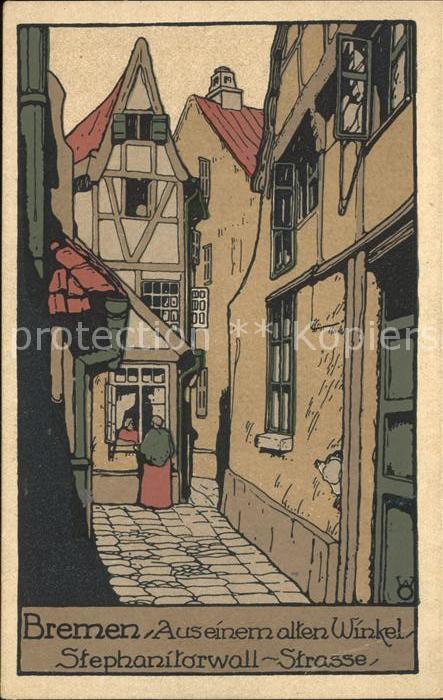 Bremen Aus einem alten Winkel Steinzeichnung