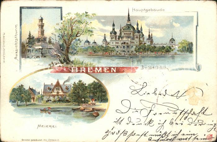 BREMEN  CITY Aussichtsthurm Hauptgebaeude Buergerpark Meierei