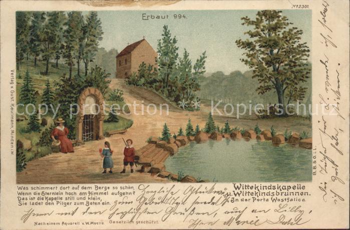 Porta Westfalica Wittekindskapelle und Brunnen