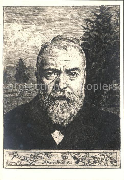 Bernau Schwarzwald Hans Thoma Portrait Künstlerkart