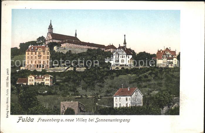 Fulda Frauenberg neue Villen Sonnenuntergang