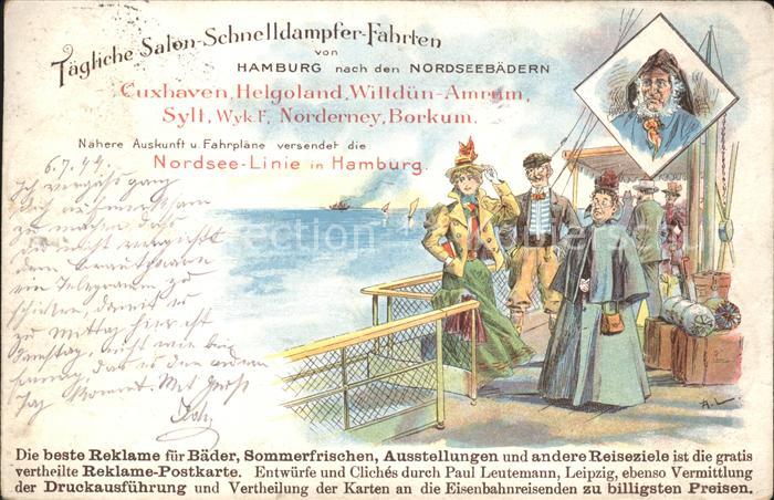 Hamburg Salon-Schnelldampfer-Fahrten Nordseebäd