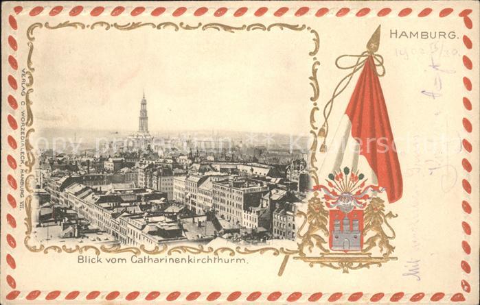 Hamburg Catharinenkirchthurm Fahne Wappen