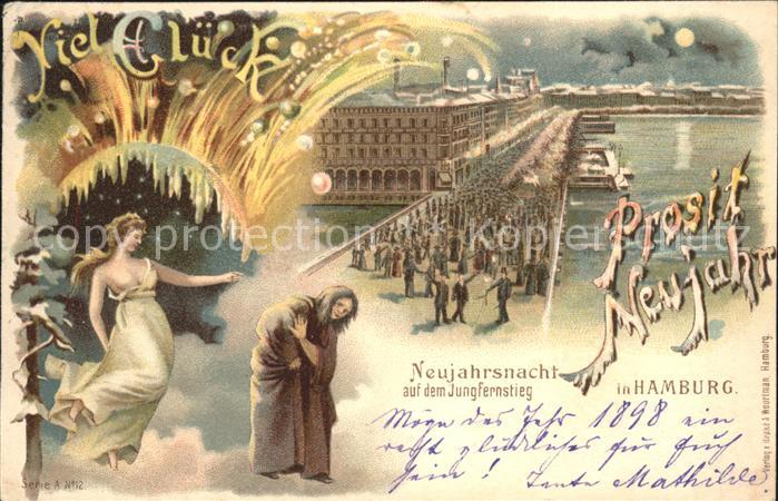 Hamburg Neujahrsnacht Jungfernstieg