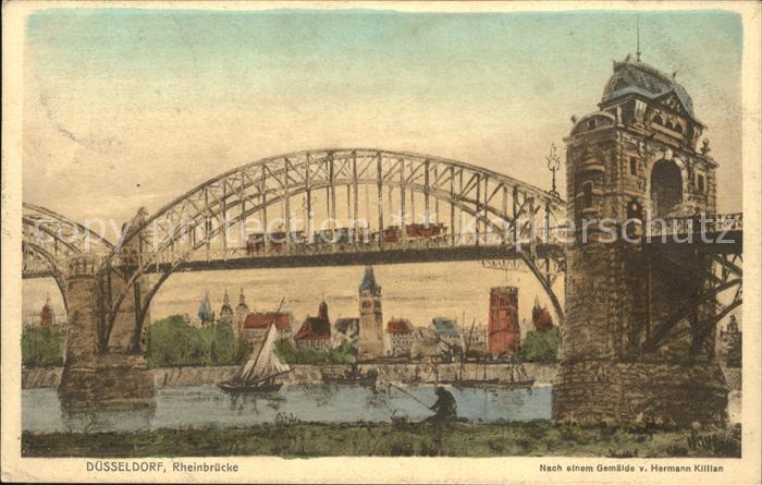 DuessELDORF  CITY Rheinbruecke Kuenstlerkarte
