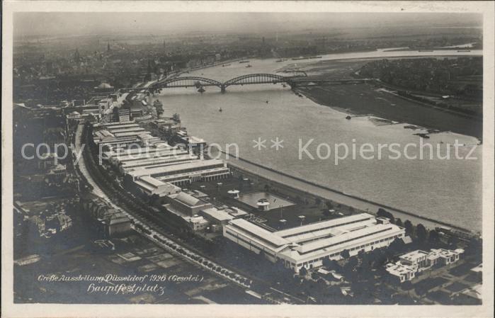 DuessELDORF  CITY Gr Ausstellung Hauptfestplatz Fliegeraufnahme