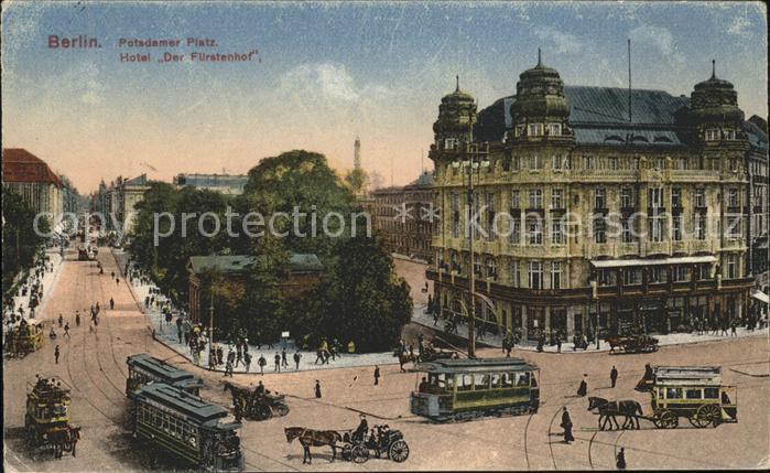 BERLIN CITY Potsdamer Platz Hotel Der Fuerstenhof Strassenbahn Pferdekutsche