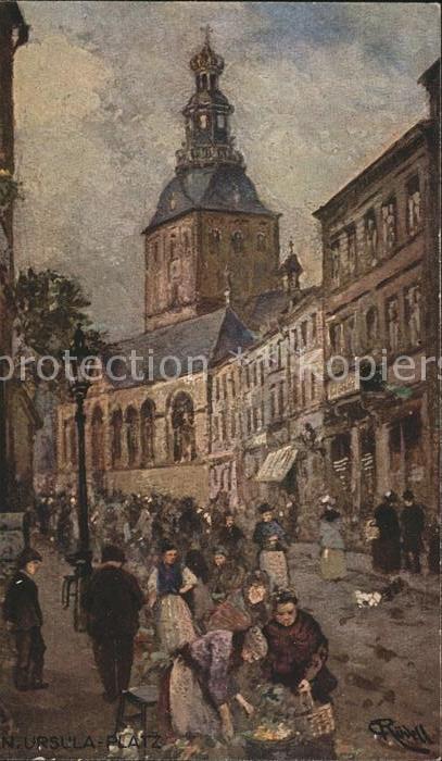 Koeln Rhein Ursula-Platz Künstlerkarte Karl Rüdell