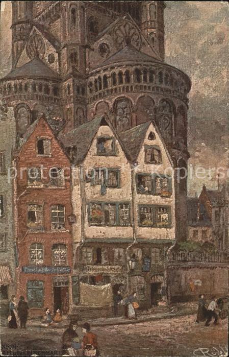 Koeln Rhein Am alten Fischmarkt Künstlerkarte Karl