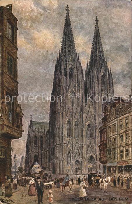 Koeln Rhein Dom Künstlerkarte Karl Rüdell