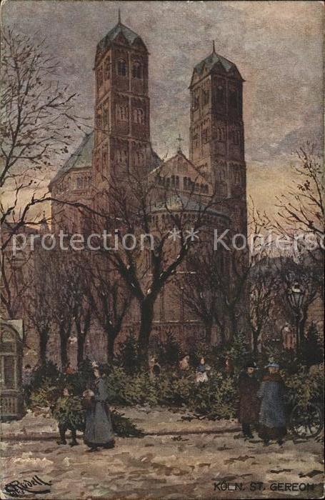Koeln Rhein Weihnachtsmarkt am St. Gereon Künstlerk
