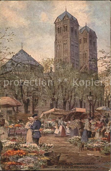 Koeln Rhein Blumenmarkt am Gereondriesch Künstlerka