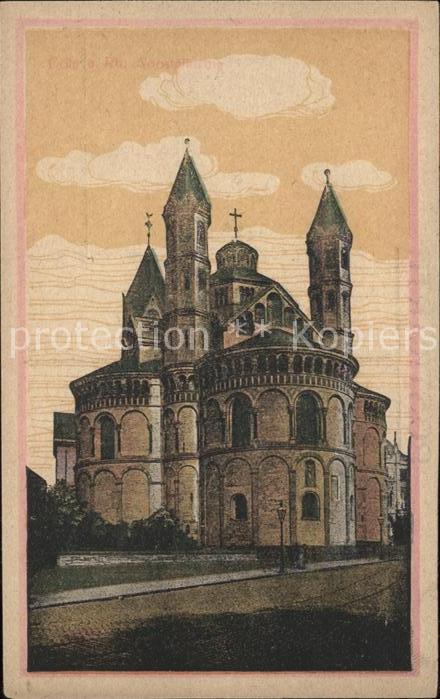 Koeln Rhein Kirche Künstlerkarte
